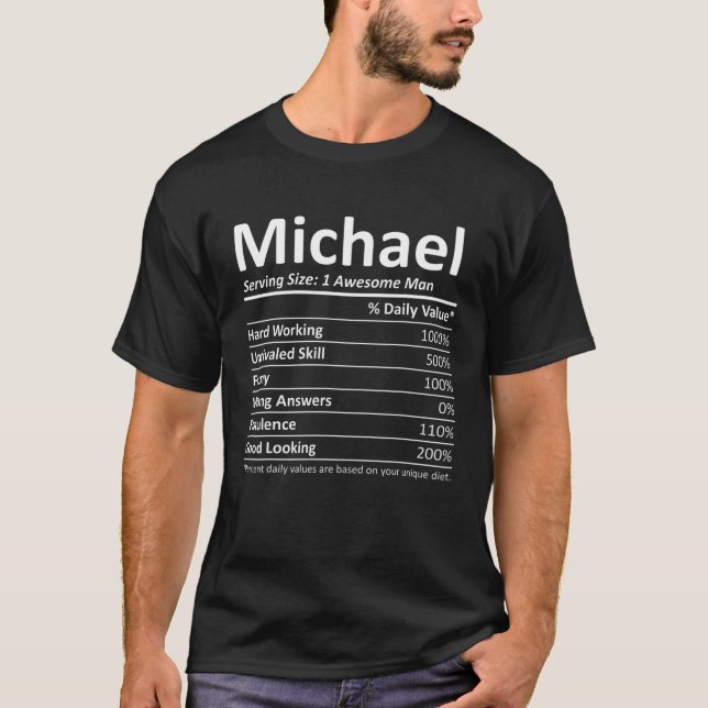 MICHAEL Nutrition Funny Birthday Personalised Name T-Shirt (Front)