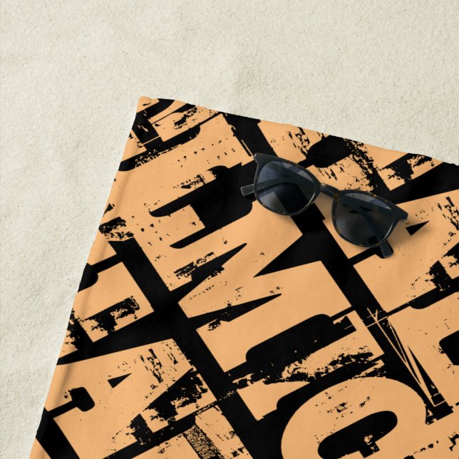Michael or Your Name or Text Pattern Typography Beach Towel (In Situ)