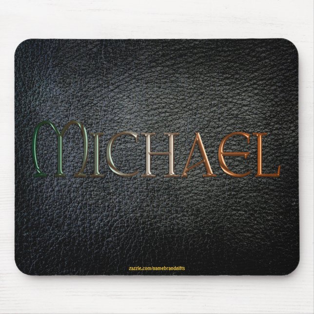MICHAEL Personalised Leather-look Mousepad (Front)