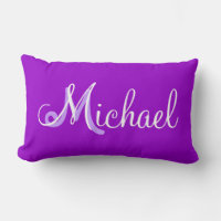 Michael Purple Lumbar Personalised Pillow