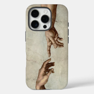 Michaelangelo hands creation adam god iPhone 16 pro case