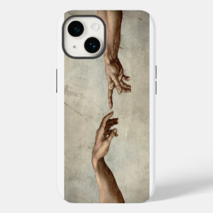 Michaelangelo hands creation adam god iPhone 14 case