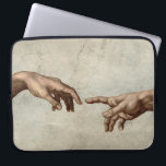 Michaelangelo hands creation adam god laptop sleeve<br><div class="desc">The Creation of Adam by Michelangelo Masterpiece Painting - The Creation of Adam is one of the most famous paintings in the world, created by master artist Michelangelo in Rome. The Creation of Adam is a classic fresco that Michelangelo painted in Rome's Vatican, on the Sistine Chapel, in 1511–1512. The...</div>