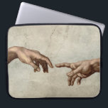 Michaelangelo hands creation adam god laptop sleeve<br><div class="desc">The Creation of Adam by Michelangelo Masterpiece Painting - The Creation of Adam is one of the most famous paintings in the world, created by master artist Michelangelo in Rome. The Creation of Adam is a classic fresco that Michelangelo painted in Rome's Vatican, on the Sistine Chapel, in 1511–1512. The...</div>
