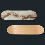 Michaelangelo hands creation adam god skateboard<br><div class="desc">The Creation of Adam by Michelangelo Masterpiece Painting - The Creation of Adam is one of the most famous paintings in the world, created by master artist Michelangelo in Rome. The Creation of Adam is a classic fresco that Michelangelo painted in Rome's Vatican, on the Sistine Chapel, in 1511–1512. The...</div>
