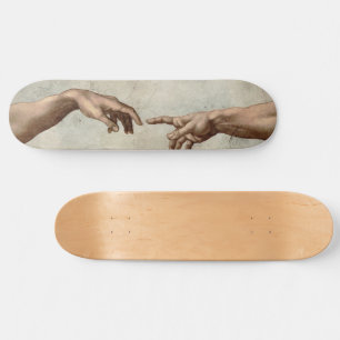 Michaelangelo hands creation adam god skateboard