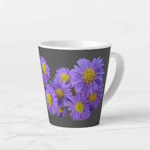 Michaelmas Daisy Cust. Grey Latte Mug