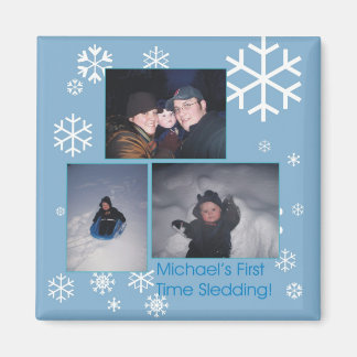 Michael's First Time Sledding Magnet