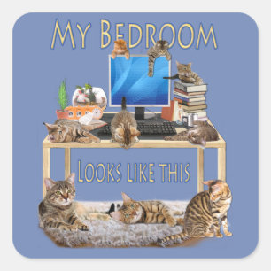 Micheal lives here square sticker