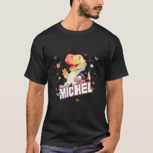 Michel - Cute Boy Name With Cute Dinosaur T-Shirt