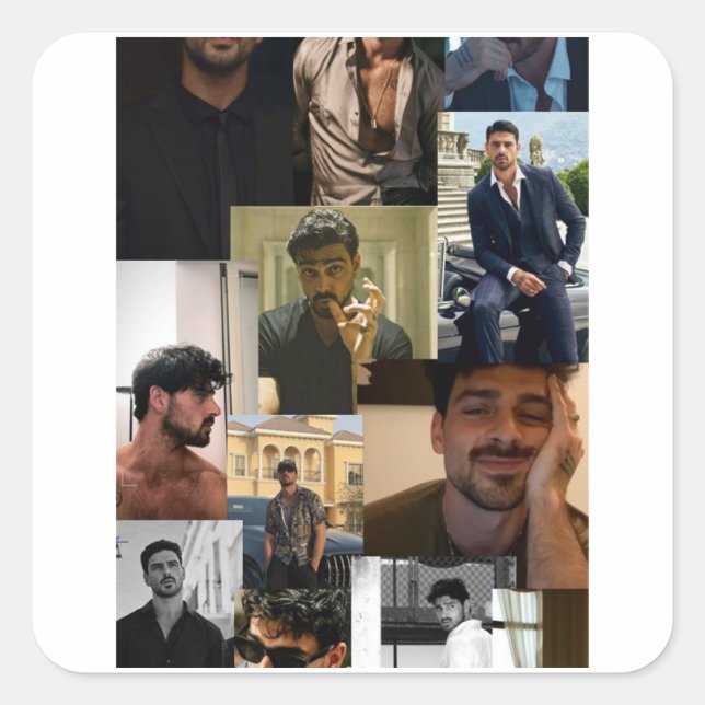 Michel morrone  square sticker (Front)