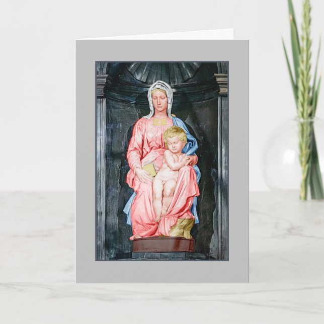 Michelangelo 1504 Madonna of Bruges Christmas  Card (Front)