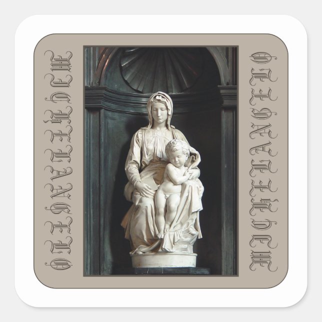 Michelangelo 1504 Madonna of Bruges Christmas  Square Sticker (Front)