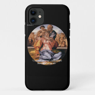 Michelangelo Art & Famous "Learning" Quote iPhone 11 Case