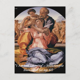 Michelangelo Art & Famous "Learning" Quote Postcard