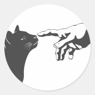 Michelangelo Cat - Choose background colour Classic Round Sticker