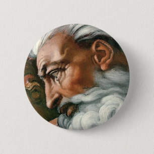Michelangelo Creation Adam God Art 6 Cm Round Badge