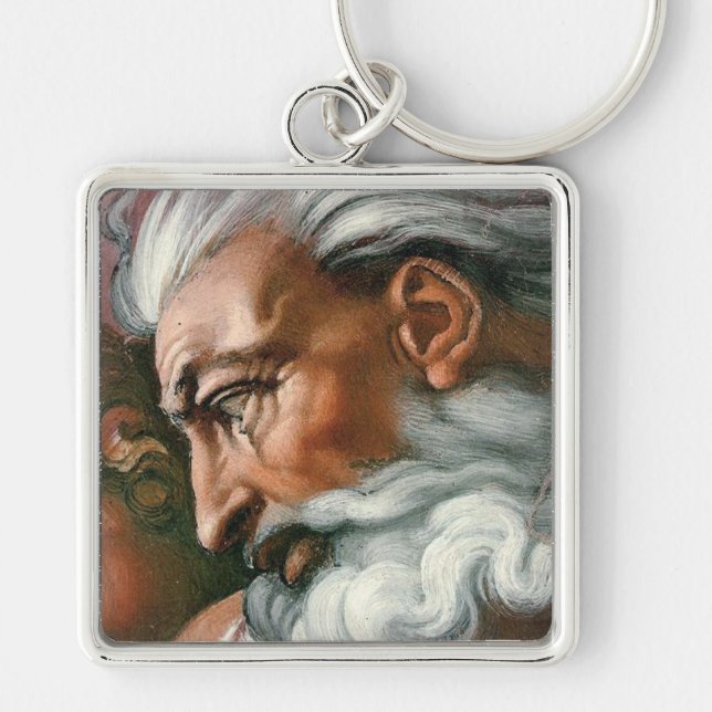 Michelangelo Creation Adam God Art Key Ring (Front)