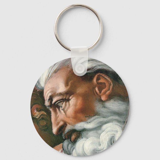 Michelangelo Creation Adam God Art Key Ring (Front)