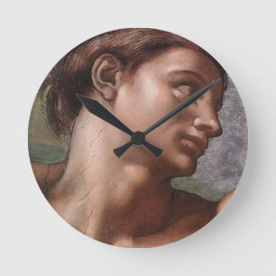 Michelangelo Creation Adam God Art Round Clock