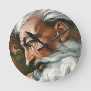 Michelangelo Creation Adam God Art Round Clock