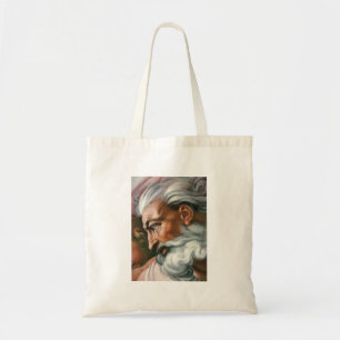 Michelangelo Creation of Adam - God's Face Tote Bag