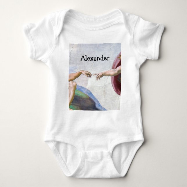 Michelangelo - Creation of Adam Isolated Baby Bodysuit (Front)