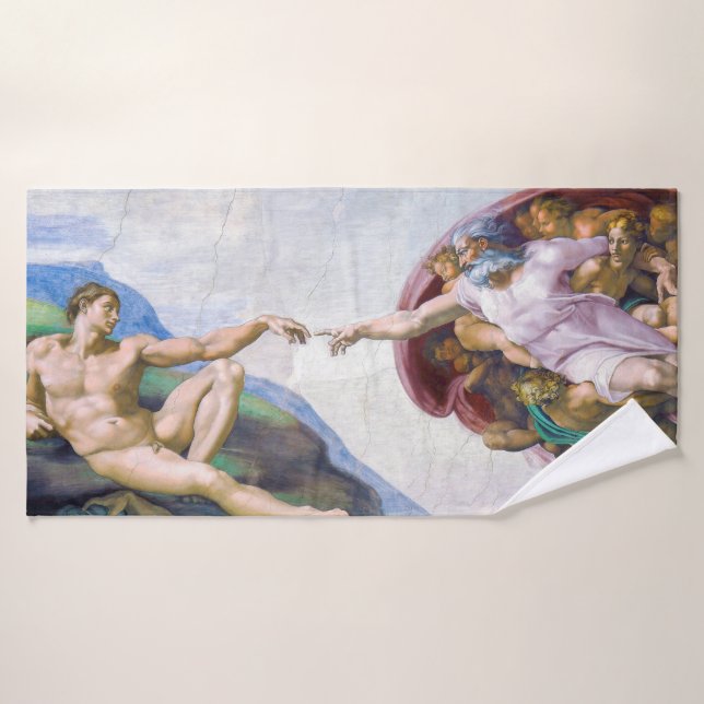 Michelangelo - Creation of Adam Isolated Bath Towel Set (Bath Towel)