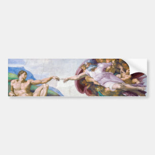 Michelangelo - Creation of Adam Isolated Bumper Sticker