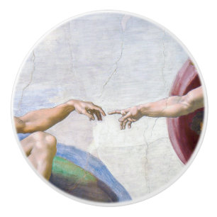 Michelangelo - Creation of Adam Isolated Ceramic Knob