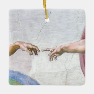 Michelangelo - Creation of Adam Isolated Ceramic Ornament