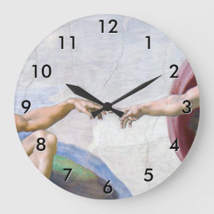 Michelangelo - Creation of Adam Isolated Large Clock