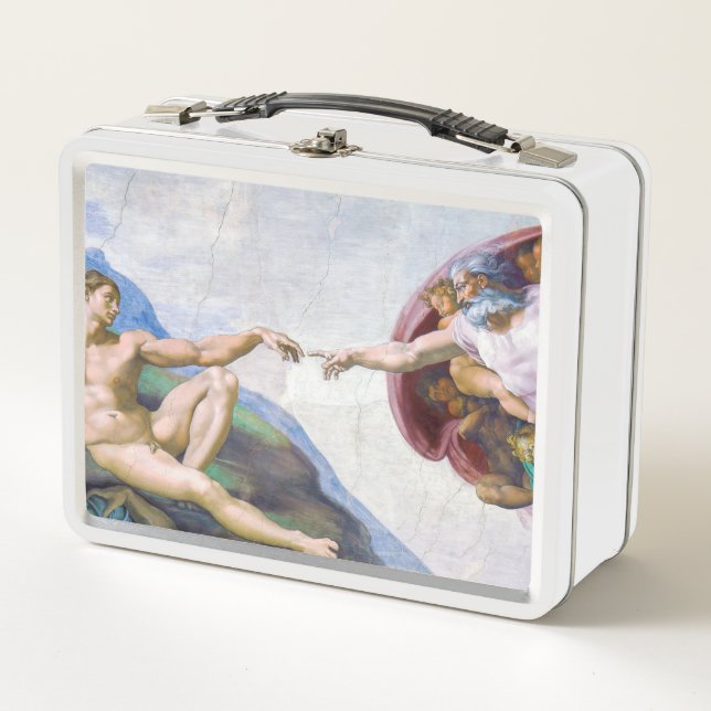 Michelangelo - Creation of Adam Isolated Metal Lunch Box (Front)