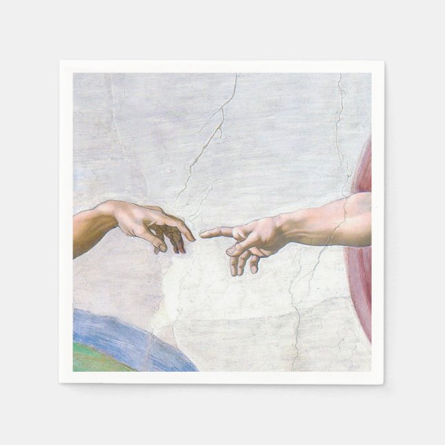 Michelangelo - Creation of Adam Isolated Napkin (Front)