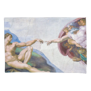 Michelangelo - Creation of Adam Isolated Pillowcase