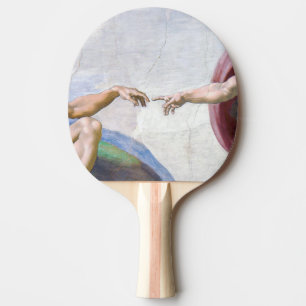 Michelangelo - Creation of Adam Isolated Ping Pong Paddle