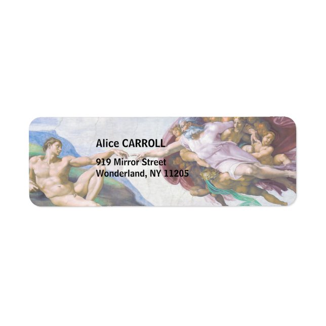 Michelangelo - Creation of Adam Isolated Return Address Label (Front)