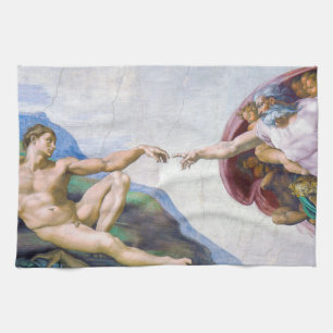 Michelangelo - Creation of Adam Isolated Tea Towel