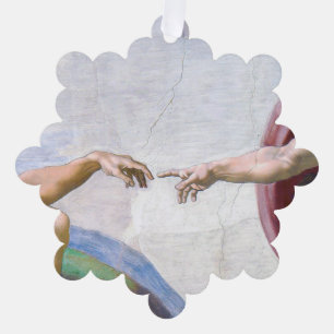 Michelangelo - Creation of Adam Isolated Tree Decoration Card
