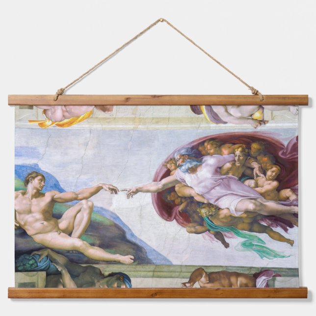 Michelangelo - Creation of Adam, Sistine Chapel's Hanging Tapestry (Front)