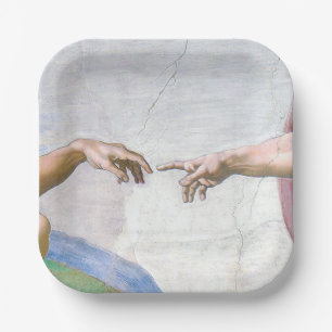 Michelangelo - Creation of Adam, Sistine Chapel's Paper Plate