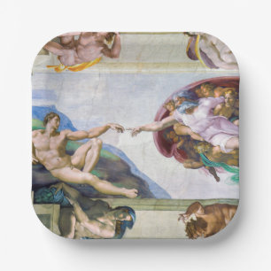 Michelangelo - Creation of Adam, Sistine Chapel's Paper Plate