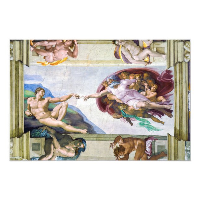 Michelangelo - Creation of Adam, Sistine Chapel's Photo Print (Front)