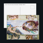 Michelangelo - Creation of Adam, Sistine Chapel's Postcard<br><div class="desc">Creation of Adam on the ceiling of Sistine Chapel's - Michelangelo,  1508-1512</div>