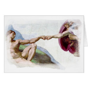 Michelangelo Creation Of Man - God Adam Fist Bump