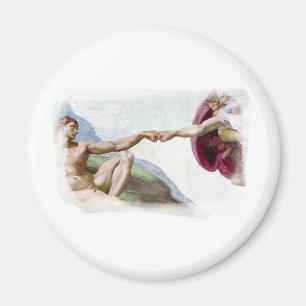 Michelangelo Creation Of Man - God Adam Fist Bump Magnet