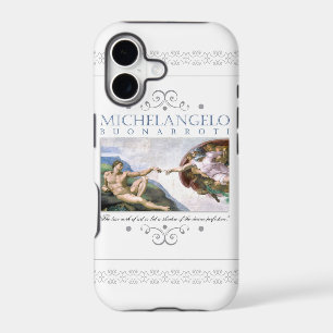 Michelangelo Creation of Man Painting with Quote