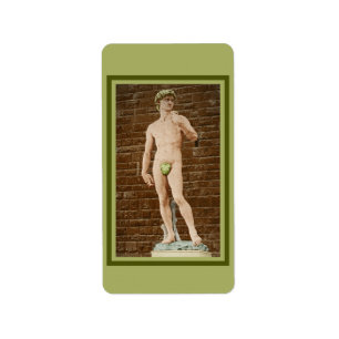 MICHELANGELO DAVID WITH FIG LEAF  LABEL