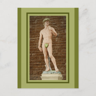 MICHELANGELO DAVID WITH FIG LEAF POSTCARD