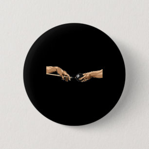 Michelangelo Hands Creation Of Adam Pool Billiards 6 Cm Round Badge